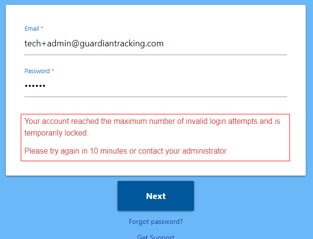 Secure Login Settings in Guardian Tracking